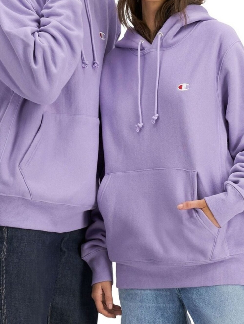 Champion Powerblend GF265 Women's S Lavender Purple Pullover Hoodie Logo Sweatsh